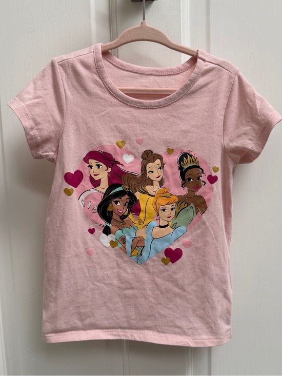 Disney Other - Disney Pink Girls' 4T Princess Heart Short Sleeve Graphic Tee Shirt Top Blouse